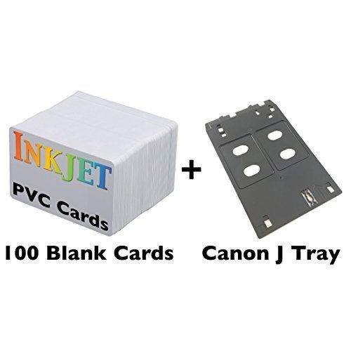  Inkjet PVC ID Card Starter Kit - Includes 100 Cards - Compatible with Canon J Tray Printers (100 Cards) by Brainstorm ID