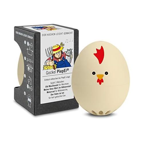  [아마존베스트]Brainstream Gockel PiepEi, Egg Timer for Boiling, Plays 3 Melodies for 3 Hardnesses, A005626