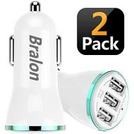 [아마존베스트]Bralon USB Car Charger[2-Pack], 18W/3.4A 3-Port Rapid Car Charger with Smart ID Compatible for iPhone Xs/Xs max/Xr/X/8/7/6/5,iPad Pro/Air/Mini,Galaxy S9/S8/S7/S6,Note 9/Note 8,LG,