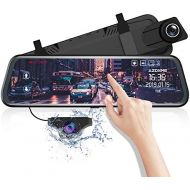 [아마존베스트]AZDOME 10 Mirror Dash Cam,Dual Lens Touch Screen,1080P HD Front Camera and 720P Backup Camera with Lane Departure Warning System,Streaming Media Camera,Night Vision,Parking Monitor