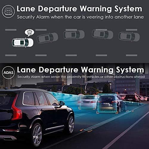  [아마존베스트]AZDOME 10 Mirror Dash Cam,Dual Lens Touch Screen,1080P HD Front Camera and 720P Backup Camera with Lane Departure Warning System,Streaming Media Camera,Night Vision,Parking Monitor