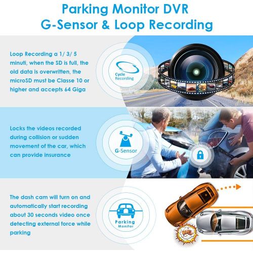  [아마존베스트]AZDOME 10 Mirror Dash Cam,Dual Lens Touch Screen,1080P HD Front Camera and 720P Backup Camera with Lane Departure Warning System,Streaming Media Camera,Night Vision,Parking Monitor