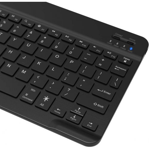  [아마존베스트]Arteck HB030B Universal Slim Portable Wireless Bluetooth 3.0 7-Colors Backlit Keyboard with Built in Rechargeable Battery, Black