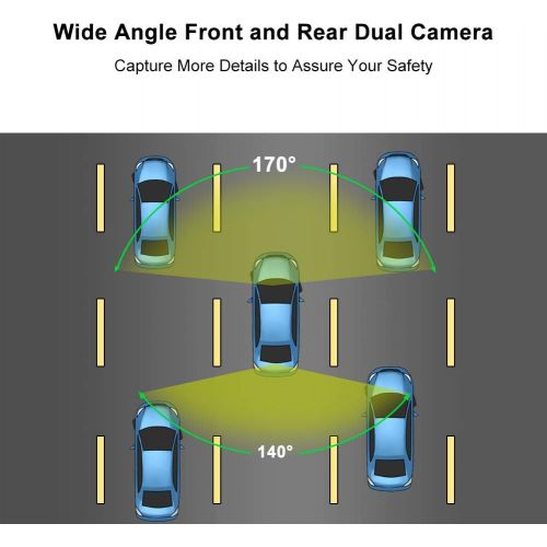  [아마존베스트]BENEWEAR Backup Camera 9.66 Mirror Dash Cam Touch Screen 1080P Rearview Front and Rear Dual Lens with Waterproof Reversing Camera