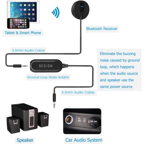  [아마존베스트]BESIGN Ground Loop Noise Isolator for Car Audio/Home Stereo System with 3.5mm Audio Cable