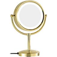 Brand: BYCDD BYCDD Countertop Makeup mirro with Light, Double Sided Magnifying Vanity Beauty Mirror Ideal for Bathroom Bedroom,Gold_8.5 inch 5X