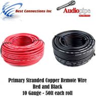 [아마존베스트]Best Connections 10 GAUGE WIRE RED & BLACK POWER GROUND 50 FT EACH PRIMARY STRANDED COPPER CLAD