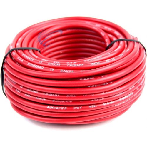  [아마존베스트]Best Connections 10 GAUGE WIRE RED & BLACK POWER GROUND 50 FT EACH PRIMARY STRANDED COPPER CLAD