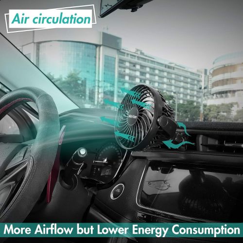  [아마존베스트]COMLIFE Car Fan, Car Air Vent Clip Fan, 2200 mAh Rechargerable Battery powered fan, Air Circulation Fan with High Airflow, Four Speeds, 360°Rotation, Must Have for Driver in Summer(Battery