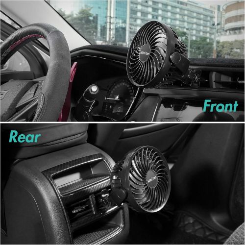  [아마존베스트]COMLIFE Car Fan, Car Air Vent Clip Fan, 2200 mAh Rechargerable Battery powered fan, Air Circulation Fan with High Airflow, Four Speeds, 360°Rotation, Must Have for Driver in Summer(Battery