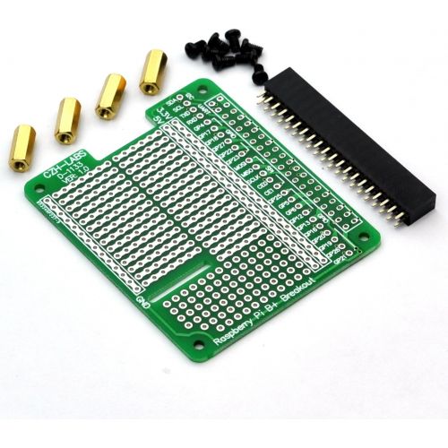  [아마존베스트]CZH-LABS Electronics-Salon 4x Prototype Breakout PCB Shield Board Kit for Raspberry Pi 3 2 B+ A+, Breadboard DIY.