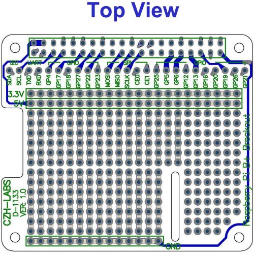  [아마존베스트]CZH-LABS Electronics-Salon 4x Prototype Breakout PCB Shield Board Kit for Raspberry Pi 3 2 B+ A+, Breadboard DIY.