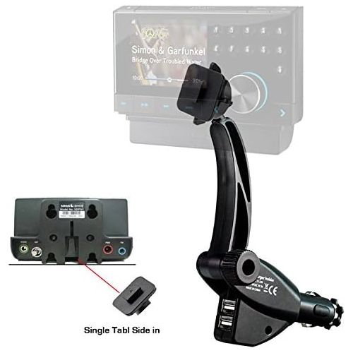  [아마존베스트]ChargerCity Dual USB Sirius XM Satellite Radio Car Truck Lighter Socket Mount w/Tilt Adjust & PowerConnect Cable Adapter for Onyx Plus EZR EZ Lynx Stratus Starmate Xpress (Vehicle