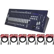 Chauvet DJ Obey 70 Universal Dmx 512 Controller With 384 Channels And Midi Compatibility + (6) Rockville DJ DMX3P10FT 10 foot DMX lighting 3 pin XLR Female to Male DMX Cables