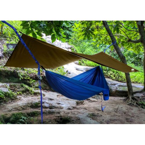  [아마존베스트]Chill Gorilla HEX Hammock Rain Fly Camping Tarp. Ripstop Nylon. Stakes, Ropes & Tensioners Included. Camping Gear & Accessories. Perfect Hammock Tent. Multiple Colors