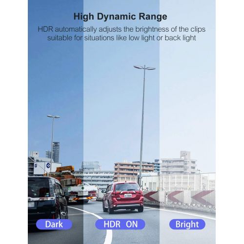  [아마존베스트]Both 1080P FHD Front and Rear Dual Lens Dash Cam in Car Camera Recorder Crosstour External GPS HDR Both 170°Wide Angle Motion Detection G-Sensor Loop Recording(CR900)