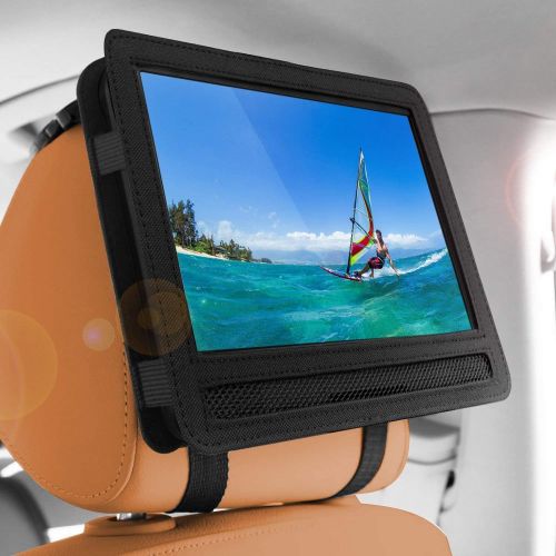  [아마존베스트]DR. J Professional DR. J Car Headrest Mount Holder Strap for Swivel and Flip Style Portable DVD Player - 9.5 Inch to 10.5 Inch Screen