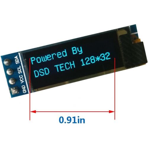  [아마존베스트]DSD TECH 2 PCS IIC OLED Display 0.91 Inch for Arduino ARM