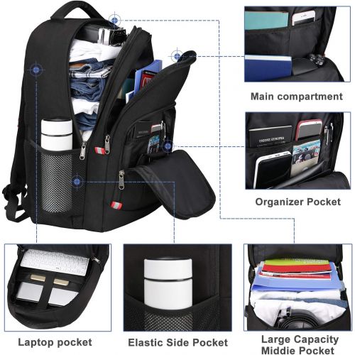  [아마존베스트]Della Gao Travel Laptop Backpack,Extra Large Anti Theft College School Backpack for Men and Women with USB Charging Port,Water Resistant Big Business Computer Backpack Bag Fit 17 Inch Laptop