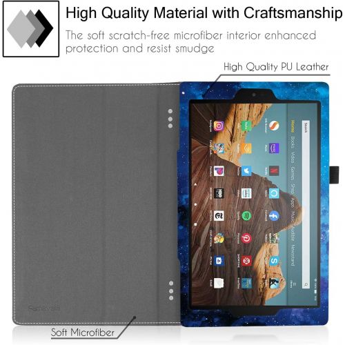  [아마존베스트]Famavala Folio Case Cover Compatible with 10.1 Amazon Fire HD 10 Tablet [7th Generation 2017 / 5th Generation 2015] (BlueSky)