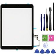 [아마존베스트]FeiyueTech IPad Air 1st Generation (IPad 5) Touch Screen Digitizer Replacement ，Front Glass Assembly -Includes Home Button + Camera Holder+PreInstalled Adhesive with Tools kit (Bla