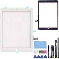 [아마존베스트]FeiyueTech White iPad 6th Gen 2018 (A1893 A1954) Touch Screen Digitizer Replacement Front Glass Assembly -Includes Camera Holder+PreInstalled Adhesive + Tools kit (Without Home But