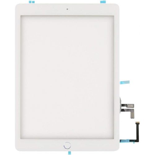  [아마존베스트]FeiyueTech White Touch Screen Digitizer for iPad 5 2017 (A1822, A1823) Front Glass Assembly -Includes Home Button + Camera Holder+PreInstalled Adhesive with Tools kit.