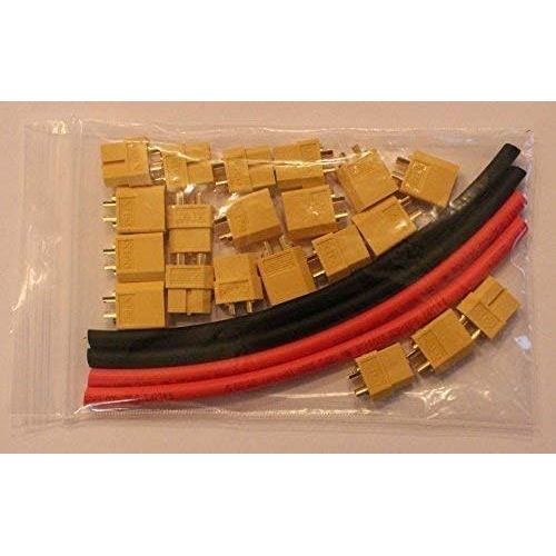  [아마존베스트]Finware 10 Pair XT60 XT-60 Male Female Bullet Connectors Power Plugs with Heat Shrink for RC Lipo Battery