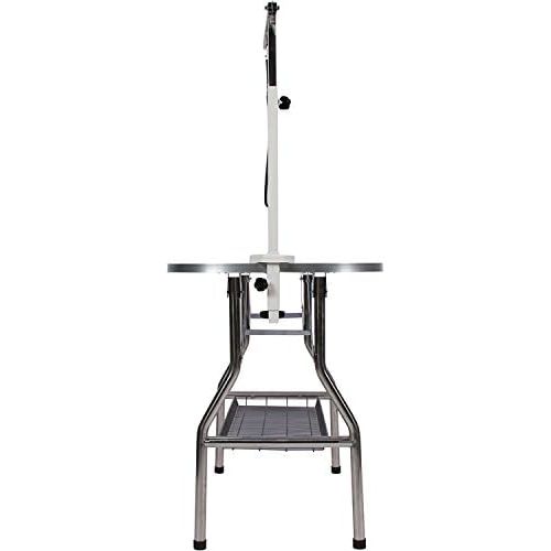  Brand: Flying Pig Grooming Flying Pig Heavy Duty Stainless Steel Pet Dog Cat Bone Pattern Rubber Surface Grooming Table with Arm/Noose