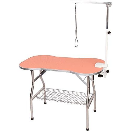  Brand: Flying Pig Grooming Flying Pig Heavy Duty Stainless Steel Pet Dog Cat Bone Pattern Rubber Surface Grooming Table with Arm/Noose