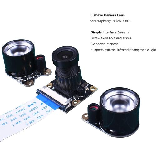  [아마존베스트]GAOPAN for Raspberry Pi Camera Module 5MP 1080P Ov5647 Sensor HD Video Webcam Supports Night Vision SC15