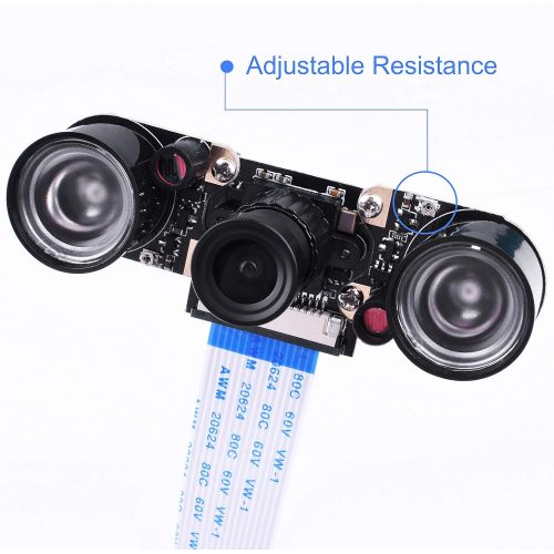  [아마존베스트]GAOPAN for Raspberry Pi Camera Module 5MP 1080P Ov5647 Sensor HD Video Webcam Supports Night Vision SC15