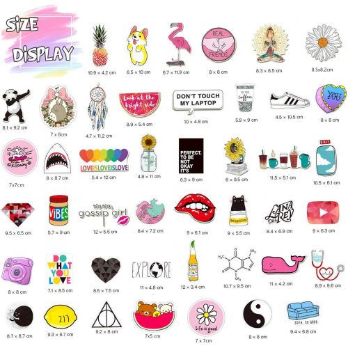  [아마존베스트]Aekce Stickers for Water Bottles Big 50-Pack Cute,Waterproof,Aesthetic,Trendy Stickers for Teens,Girls Perfect for Waterbottle,Laptop,Phone,Travel Extra Durable 100% Vinyl