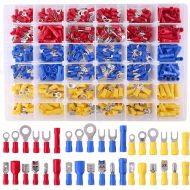 [아마존베스트]Glarks 540pcs 22-16/16-14/12-10 Gauge Mixed Quick Disconnect Electrical Insulated Butt Bullet Spade Fork Ring Solderless Crimp Terminals Connectors Assortment Kit