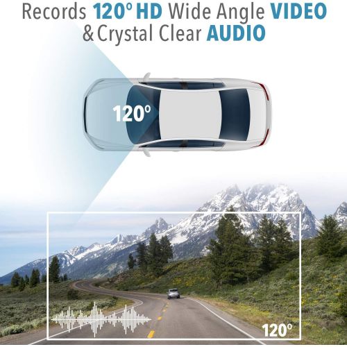  [아마존베스트]Official HD Mirror Cam  As Seen on TV Dash Cam 350°, Motion Detection, 2.5” LCD, 720P HD, Dashboard Camera Video Recorder with Micro SD Card, Loop Recording, Night-Mode (8GB)