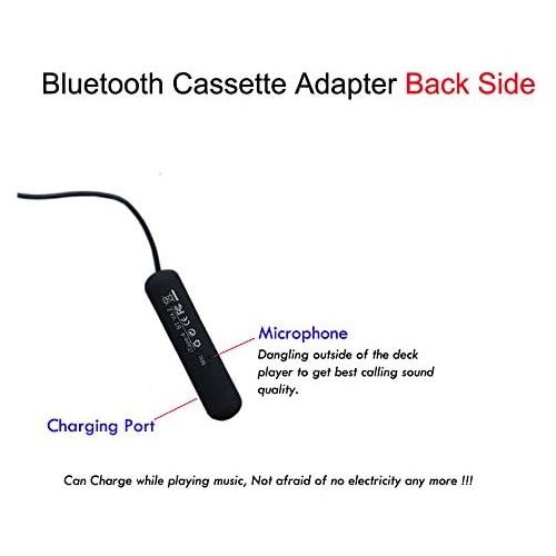  [아마존베스트]HEIBAIGE iTape Cassette Adapter Car Bluetooth Audio Receiver Work While Charging Support TF Card