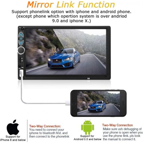  [아마존베스트]HaoXuan DianZi Double Din Car Stereo 7 Inch Touch Screen Car MP5 Player Support Backup Rear View Camera FM Radio Car Audio with Hands-Free Mirror Link