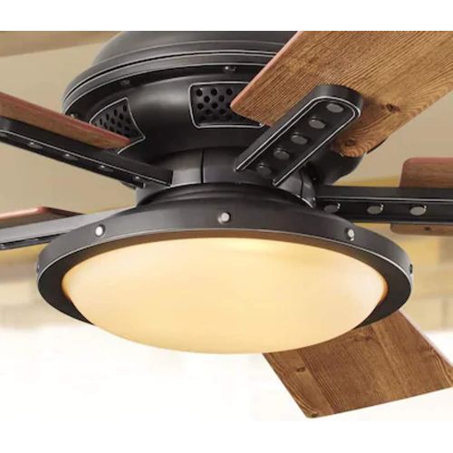  Harbor Breeze Lake Cypress 52-in Black Iron Indoor Downrod Or Close Mount Ceiling Fan with Light Kit and Remote