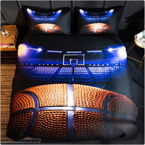  Brand: Homebed Homebed 3D Sports Basketball Bedding Set for Teen Boys,Duvet Cover Sets with Pillowcases,King Size,3PCS,1 Duvet Cover+2 Pillow Shams