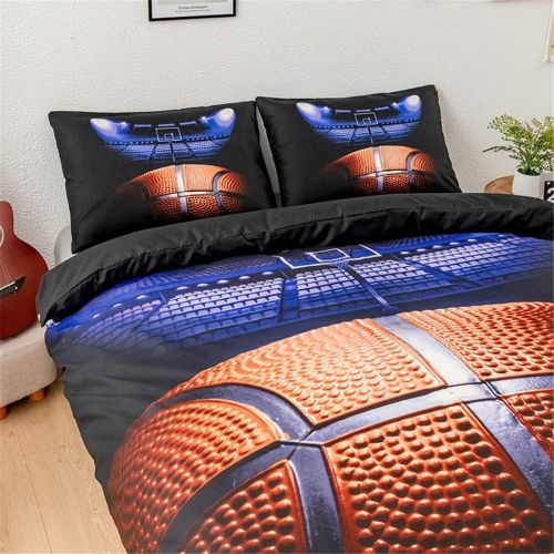  Brand: Homebed Homebed 3D Sports Basketball Bedding Set for Teen Boys,Duvet Cover Sets with Pillowcases,King Size,3PCS,1 Duvet Cover+2 Pillow Shams