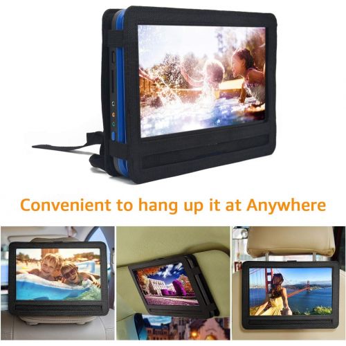  [아마존베스트]KUBEST Car Headrest Mount Holder Strap Case for Swivel & Flip Style Portable DVD Player (10-10.5 inch)