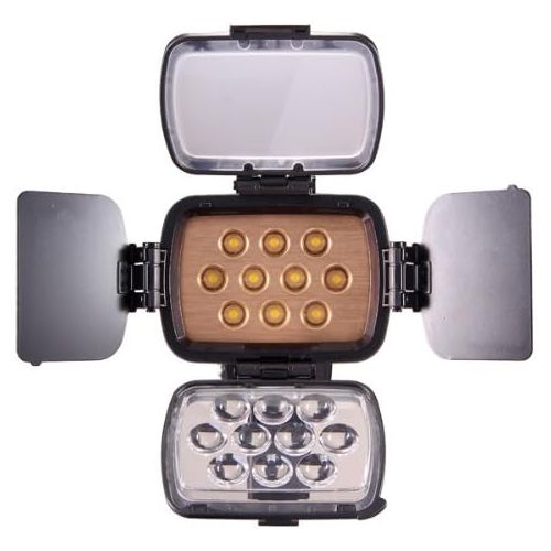  Kaavie - Professional & Improved Quality - High Brightness 10 LED Video Light with Adjustable Dimmable Knob + F750 Battery - Full LED Lights for Dslrs and Camcorders Canon - Nikon