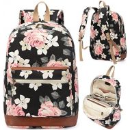 [아마존베스트]Kenox Girls School Rucksack College Bookbag Lady Travel Backpack 14Inch Laptop Bag (Floral)