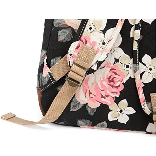  [아마존베스트]Kenox Girls School Rucksack College Bookbag Lady Travel Backpack 14Inch Laptop Bag (Floral)