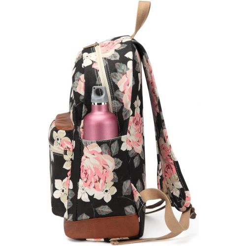  [아마존베스트]Kenox Girls School Rucksack College Bookbag Lady Travel Backpack 14Inch Laptop Bag (Floral)