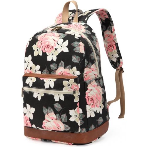  [아마존베스트]Kenox Girls School Rucksack College Bookbag Lady Travel Backpack 14Inch Laptop Bag (Floral)