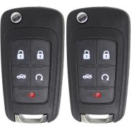 [아마존베스트]Keyless2Go New Keyless Remote 5 Button Flip Car Key Fob for Vehicles That Use FCC OHT01060512 (2 Pack)
