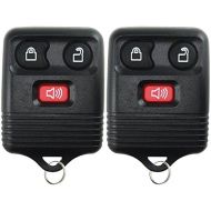 [아마존베스트]2 Replacement Keyless Entry Remote Control Key Fob Clicker Transmitter 3 Button - Black