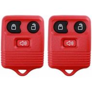 [아마존베스트]2 KeylessOption Red Replacement 3 Button Keyless Entry Remote Control Key Fob Clicker