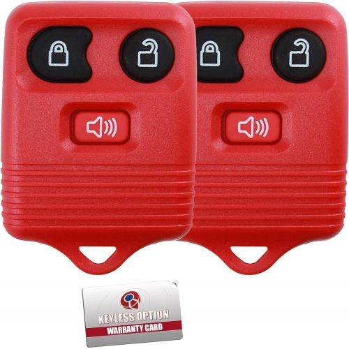  [아마존베스트]2 KeylessOption Red Replacement 3 Button Keyless Entry Remote Control Key Fob Clicker